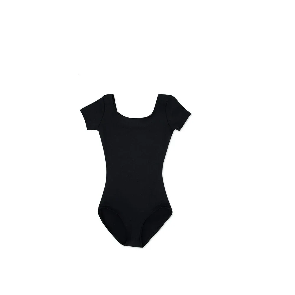 Capezio Girls' Black Team Basic Short Sleeve Athletic Leotards US 12-14 L